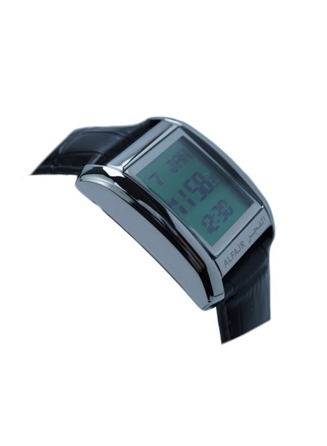 ساعة يد رقمية للرجال بحزام جلدي مقاومة للماء ومينا مربعة وحزام أسود WS-06SWL - Image 4